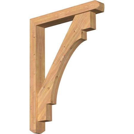 Ekena Millwork Merced Craftsman Smooth Bracket w/ Offset Brace, Western Red Cedar, 5 1/2"W x 36"D x 48"H BKT0604X36X48MRC04SWR